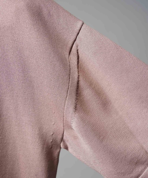 MAISON SPECIAL（メゾンスペシャル）の「《UNISEX》Lonfresh Prime-Over Crew Neck Knit Polo Shirt/ロンフレッシュプライムオーバークルーネックニットポロシャツ【MAISON SPECIAL/メゾンスペシャル】（ポロシャツ・メンズ・ブラック/ライトグレー/バーガンディー/サーモンピンク・1/2）」の20枚目の写真