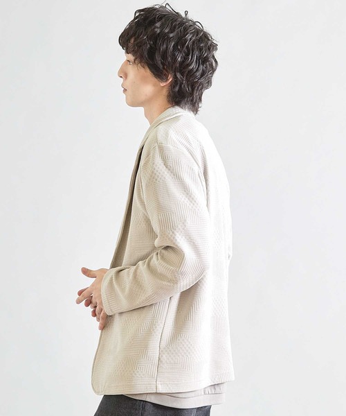 UNION STATION（ユニオンステーション）の「ニットライクジャガードジャケット（テーラードジャケット・メンズ・グレー/ブラック/ネイビー・S/M/L/LL）」の5枚目の写真