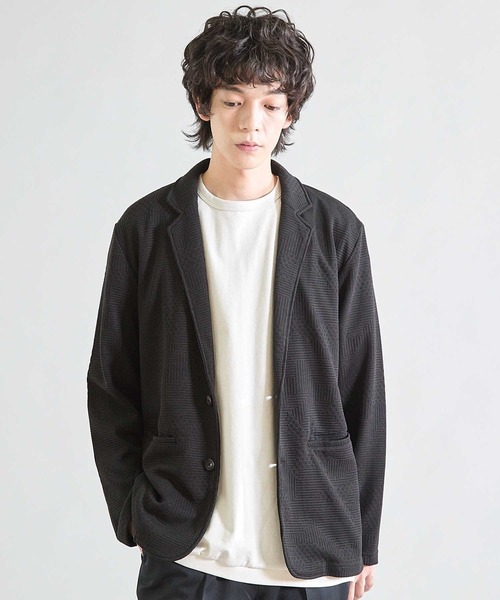UNION STATION（ユニオンステーション）の「ニットライクジャガードジャケット（テーラードジャケット・メンズ・グレー/ブラック/ネイビー・S/M/L/LL）」の10枚目の写真