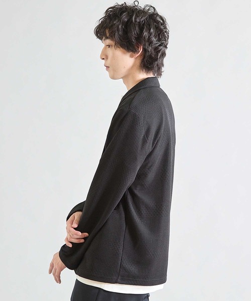 UNION STATION（ユニオンステーション）の「ニットライクジャガードジャケット（テーラードジャケット・メンズ・グレー/ブラック/ネイビー・S/M/L/LL）」の11枚目の写真