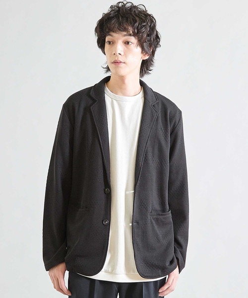 UNION STATION（ユニオンステーション）の「ニットライクジャガードジャケット（テーラードジャケット・メンズ・グレー/ブラック/ネイビー・S/M/L/LL）」の13枚目の写真