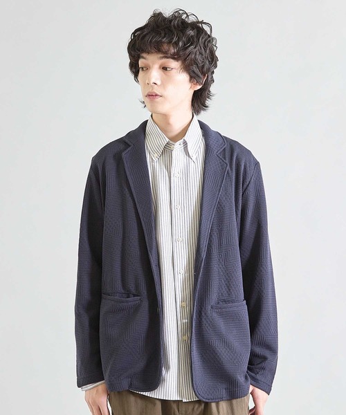 UNION STATION（ユニオンステーション）の「ニットライクジャガードジャケット（テーラードジャケット・メンズ・グレー/ブラック/ネイビー・S/M/L/LL）」の16枚目の写真
