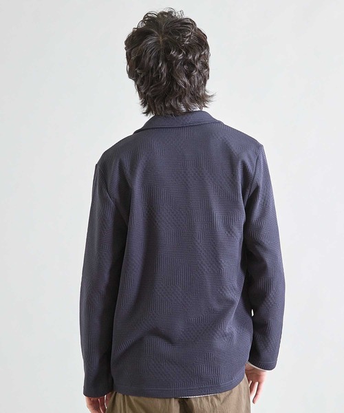UNION STATION（ユニオンステーション）の「ニットライクジャガードジャケット（テーラードジャケット・メンズ・グレー/ブラック/ネイビー・S/M/L/LL）」の18枚目の写真