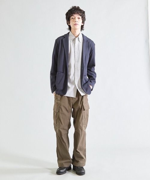 UNION STATION（ユニオンステーション）の「ニットライクジャガードジャケット（テーラードジャケット・メンズ・グレー/ブラック/ネイビー・S/M/L/LL）」の20枚目の写真