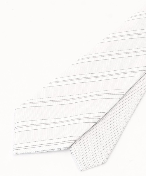 MONSIEUR NICOLE（ムッシュニコル）の「ストライプ/ピンドット リバーシブルネクタイ（ネクタイ・メンズ・ブラック/サックスブルー/ホワイト/ネイビー・FREE）」の2枚目の写真