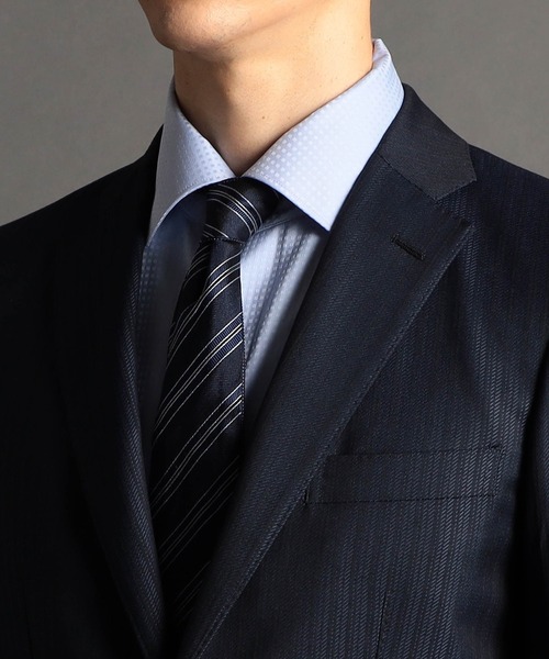 MONSIEUR NICOLE（ムッシュニコル）の「ストライプ/ピンドット リバーシブルネクタイ（ネクタイ・メンズ・ブラック/サックスブルー/ホワイト/ネイビー・FREE）」の7枚目の写真