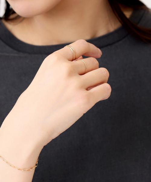 テクスチャー3本リング K10（リング）｜Lilas（リラ）のファッション