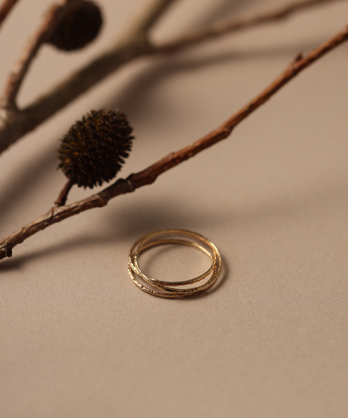 Spick & Span Lilas k10 テクスチャー 3本ピンキーリング テクスチャー3本リング K10（リング）｜Lilas（リラ）の通販