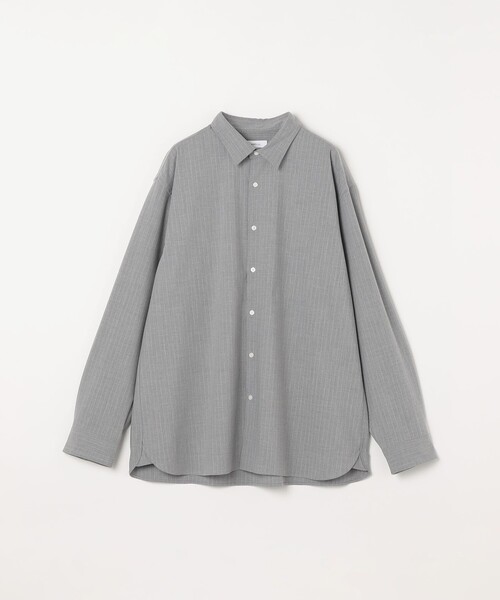SHIPS any（シップス エニィ）の「LIM BLESS ソリッド/ストライプ レギュラーカラー シャツ(セットアップ対応)◇（シャツ/ブラウス・メンズ・ネイビー/カーキ/ホワイト/チャコールグレー/ダークグレー/グレー/ダークネイビー/コバルトブルー・LARGE/X-LARGE/SMALL/MEDIUM）」の9枚目の写真