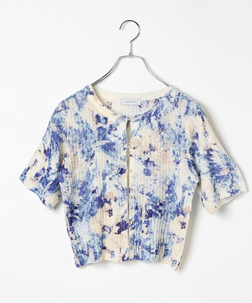 PAGEBOY（ページボーイ）の「ニュアンスガラニットカーディガン（半袖）（カーディガン/ボレロ・レディース・ブルー系その他/グレー系その他・FREE）」の2枚目の写真