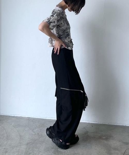 PAGEBOY（ページボーイ）の「ニュアンスガラニットカーディガン（半袖）（カーディガン/ボレロ・レディース・ブルー系その他/グレー系その他・FREE）」の4枚目の写真