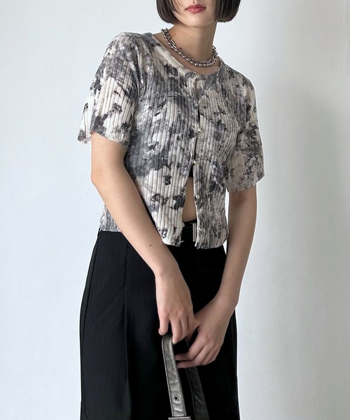 PAGEBOY（ページボーイ）の「ニュアンスガラニットカーディガン（半袖）（カーディガン/ボレロ・レディース・ブルー系その他/グレー系その他・FREE）」の8枚目の写真