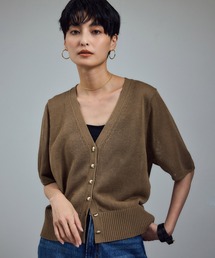 SALON adam et rope' | ドライコットンハーフスリーブメタルボタンカーディガン(カーディガン/ボレロ)