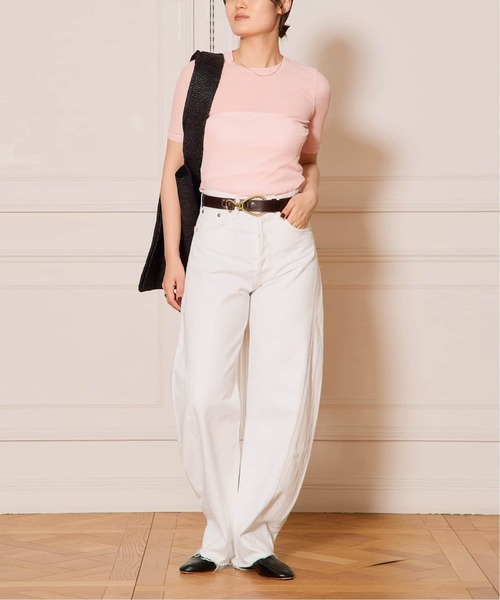 IENA LA BOUCLE（イエナラブークル）の「《追加2》IENA LA BOUCLE 水撚りガスフライス半袖プルオーバー（Tシャツ/カットソー・レディース・ブラック/ピンク・FREE）」の5枚目の写真