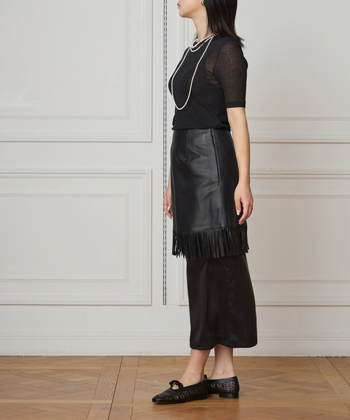 IENA LA BOUCLE（イエナラブークル）の「《追加2》IENA LA BOUCLE 水撚りガスフライス半袖プルオーバー（Tシャツ/カットソー・レディース・ブラック/ピンク・FREE）」の12枚目の写真