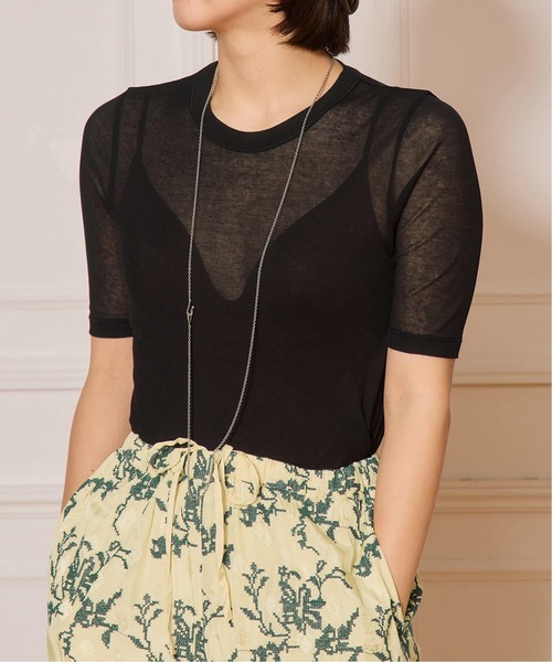 IENA LA BOUCLE（イエナラブークル）の「《追加2》IENA LA BOUCLE 水撚りガスフライス半袖プルオーバー（Tシャツ/カットソー・レディース・ブラック/ピンク・FREE）」の15枚目の写真