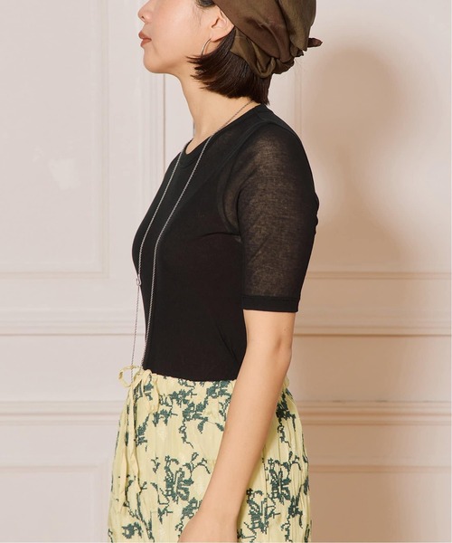 IENA LA BOUCLE（イエナラブークル）の「《追加2》IENA LA BOUCLE 水撚りガスフライス半袖プルオーバー（Tシャツ/カットソー・レディース・ブラック/ピンク・FREE）」の18枚目の写真