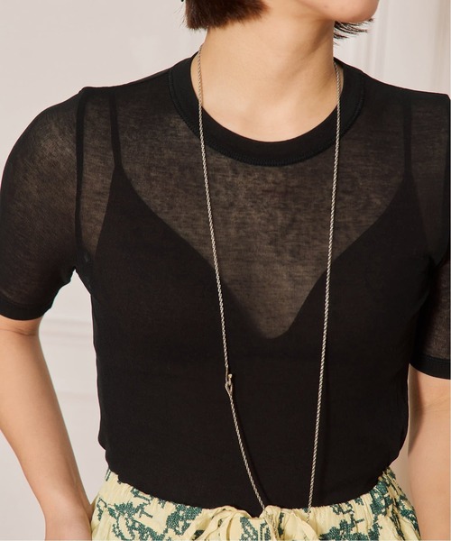 IENA LA BOUCLE（イエナラブークル）の「《追加2》IENA LA BOUCLE 水撚りガスフライス半袖プルオーバー（Tシャツ/カットソー・レディース・ブラック/ピンク・FREE）」の20枚目の写真