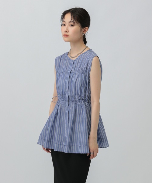 LEPSIM(レプシィム)の「ウエストシャーリングノースリブラウス2 575320(シャツ/ブラウス・レディース・ブルー/アイボリー/ブラック・FREE)」の14枚目の写真