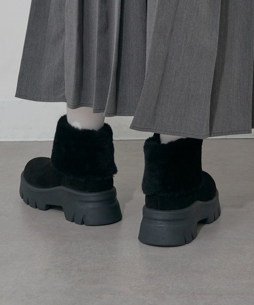 MOHI(モヒ)の「【MOHI】ファー付きムートンブーツ AFELPADO/R.MUTON GU1-3941211-AF-MU(ブーツ・レディース・キャメル/ブラック・38/36/37)」の21枚目の写真