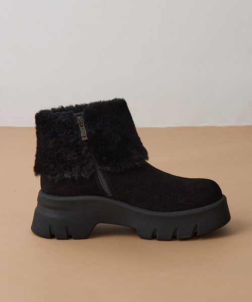 MOHI(モヒ)の「【MOHI】ファー付きムートンブーツ AFELPADO/R.MUTON GU1-3941211-AF-MU(ブーツ・レディース・キャメル/ブラック・38/36/37)」の11枚目の写真