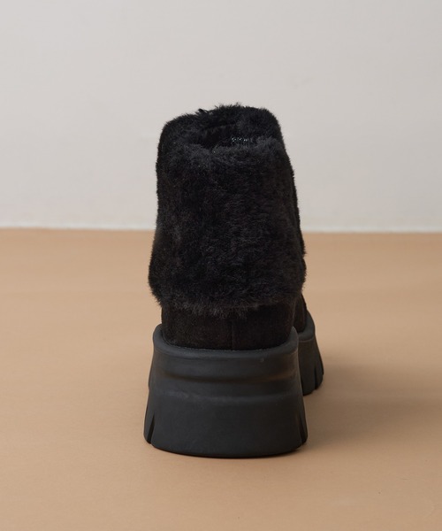 MOHI(モヒ)の「【MOHI】ファー付きムートンブーツ AFELPADO/R.MUTON GU1-3941211-AF-MU(ブーツ・レディース・キャメル/ブラック・38/36/37)」の12枚目の写真