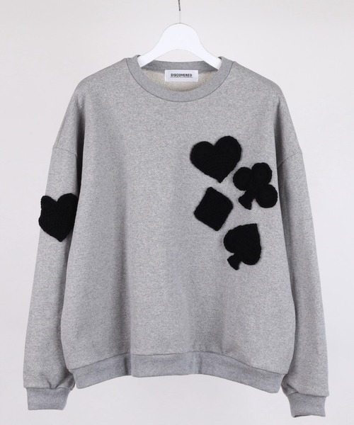 DISCOVERED(ディスカバード)の「DISCOVERED PLAYCARD CROCHET MOTIF SWEAT(スウェット・メンズ・ブラック/グレー・1/3)」の13枚目の写真