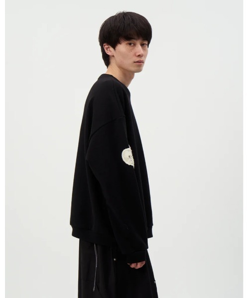 DISCOVERED(ディスカバード)の「DISCOVERED PLAYCARD CROCHET MOTIF SWEAT(スウェット・メンズ・ブラック/グレー・1/3)」の5枚目の写真