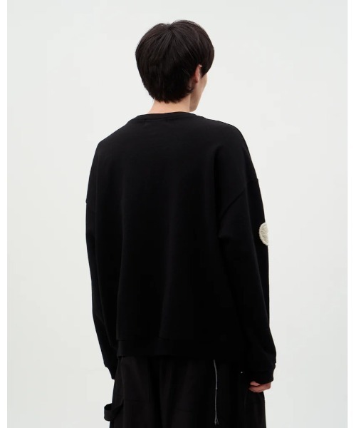 DISCOVERED(ディスカバード)の「DISCOVERED PLAYCARD CROCHET MOTIF SWEAT(スウェット・メンズ・ブラック/グレー・1/3)」の6枚目の写真