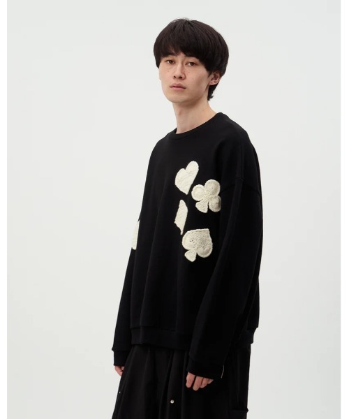DISCOVERED(ディスカバード)の「DISCOVERED PLAYCARD CROCHET MOTIF SWEAT(スウェット・メンズ・ブラック/グレー・1/3)」の8枚目の写真
