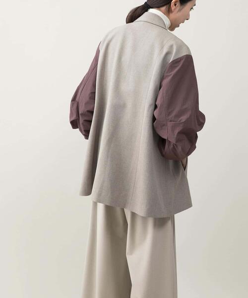 URBAN RESEARCH ROSSO WOMEN（アーバンリサーチ　ロッソ）の「『別注』CHIGNON×ROSSO　袖ドッキングフォルムジャケット（その他アウター・レディース・ベージュ系その他/チャコールグレー・FREE）」の12枚目の写真