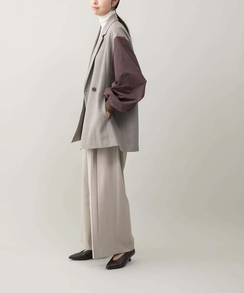 URBAN RESEARCH ROSSO WOMEN（アーバンリサーチ　ロッソ）の「『別注』CHIGNON×ROSSO　袖ドッキングフォルムジャケット（その他アウター・レディース・ベージュ系その他/チャコールグレー・FREE）」の14枚目の写真