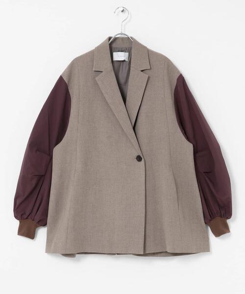 URBAN RESEARCH ROSSO WOMEN（アーバンリサーチ　ロッソ）の「『別注』CHIGNON×ROSSO　袖ドッキングフォルムジャケット（その他アウター・レディース・ベージュ系その他/チャコールグレー・FREE）」の16枚目の写真