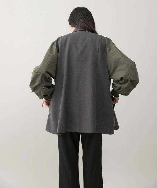 URBAN RESEARCH ROSSO WOMEN（アーバンリサーチ　ロッソ）の「『別注』CHIGNON×ROSSO　袖ドッキングフォルムジャケット（その他アウター・レディース・ベージュ系その他/チャコールグレー・FREE）」の22枚目の写真