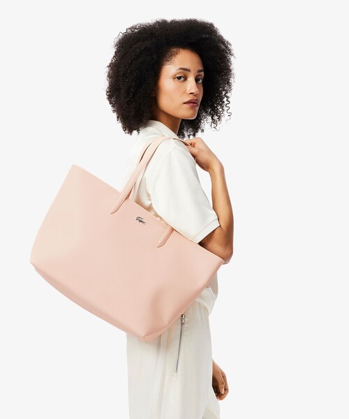 LACOSTE(ラコステ)の「アンナ ジップトートバッグ(トートバッグ・レディース・ブルー系その他/ライトピンク/ブラック×レッド・FREE)」の1枚目の写真