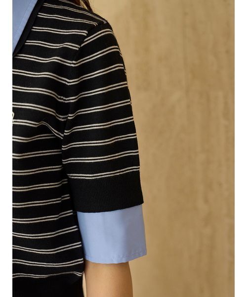 SNIDEL（スナイデル）の「シャツドッキングニットポロ（ニット/セーター・レディース・ピンク/グレー/ネイビー・F）」の10枚目の写真