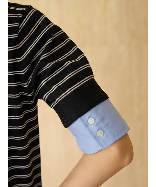 SNIDEL（スナイデル）の「シャツドッキングニットポロ（ニット/セーター・レディース・ピンク/グレー/ネイビー・F）」の12枚目の写真