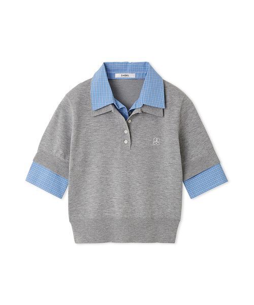 SNIDEL（スナイデル）の「シャツドッキングニットポロ（ニット/セーター・レディース・ピンク/グレー/ネイビー・F）」の18枚目の写真