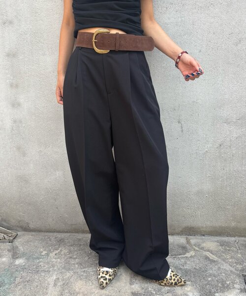 WHO'S WHO gallery(フーズフーギャラリー)の「2タックフォールスラックス(スラックス・レディース・グレー/ブラック/ブラウン・SMALL/MEDIUM)」の13枚目の写真