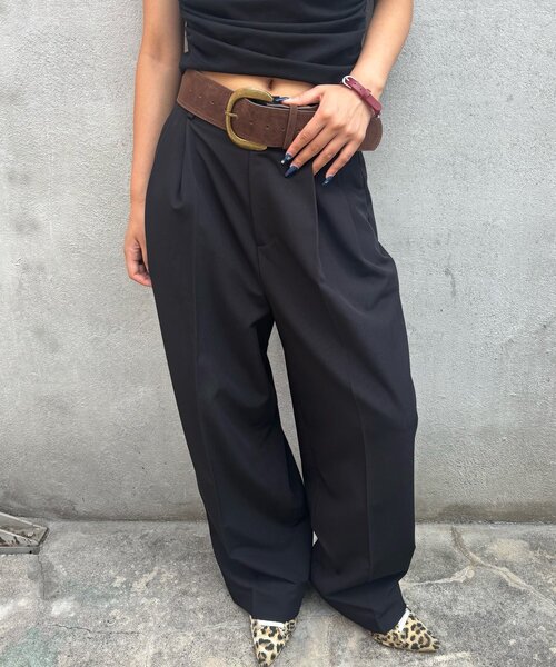 WHO'S WHO gallery(フーズフーギャラリー)の「2タックフォールスラックス(スラックス・レディース・グレー/ブラック/ブラウン・SMALL/MEDIUM)」の16枚目の写真