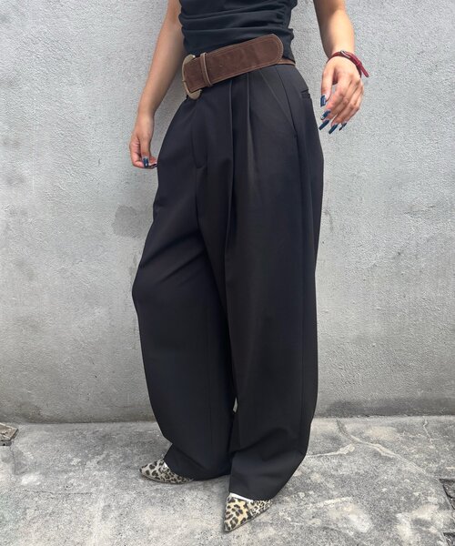 WHO'S WHO gallery(フーズフーギャラリー)の「2タックフォールスラックス(スラックス・レディース・グレー/ブラック/ブラウン・SMALL/MEDIUM)」の18枚目の写真