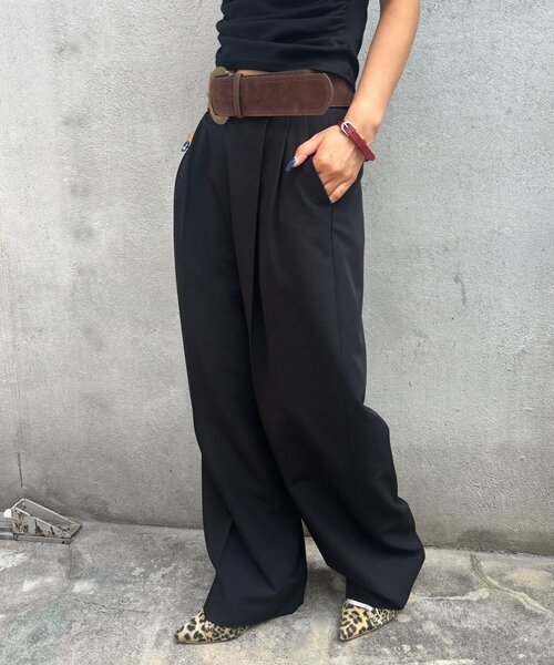 WHO'S WHO gallery(フーズフーギャラリー)の「2タックフォールスラックス(スラックス・レディース・グレー/ブラック/ブラウン・SMALL/MEDIUM)」の19枚目の写真