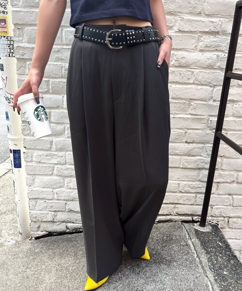 WHO'S WHO gallery(フーズフーギャラリー)の「2タックフォールスラックス(スラックス・レディース・グレー/ブラック/ブラウン・SMALL/MEDIUM)」の22枚目の写真