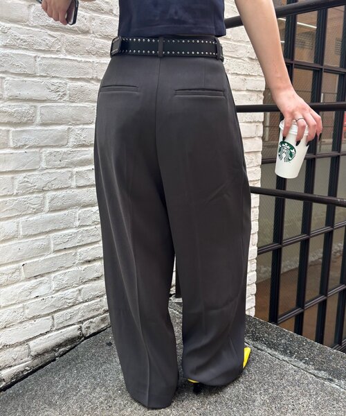 WHO'S WHO gallery(フーズフーギャラリー)の「2タックフォールスラックス(スラックス・レディース・グレー/ブラック/ブラウン・SMALL/MEDIUM)」の5枚目の写真