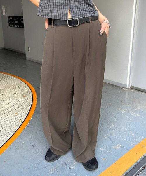 WHO'S WHO gallery(フーズフーギャラリー)の「2タックフォールスラックス(スラックス・レディース・グレー/ブラック/ブラウン・SMALL/MEDIUM)」の8枚目の写真