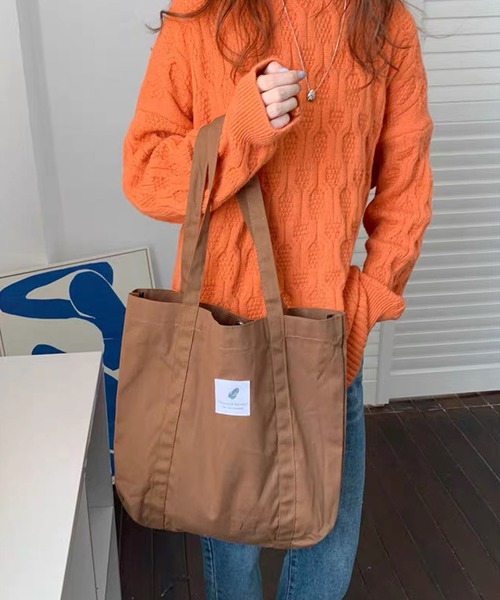 shopnikoniko(ショップニコニコ)の「ロゴワッペン キャンバス トートバッグ(トートバッグ・レディース・ピンク/ブラウン/ブラック/ブルー/パープル/ホワイト・フリー)」の15枚目の写真