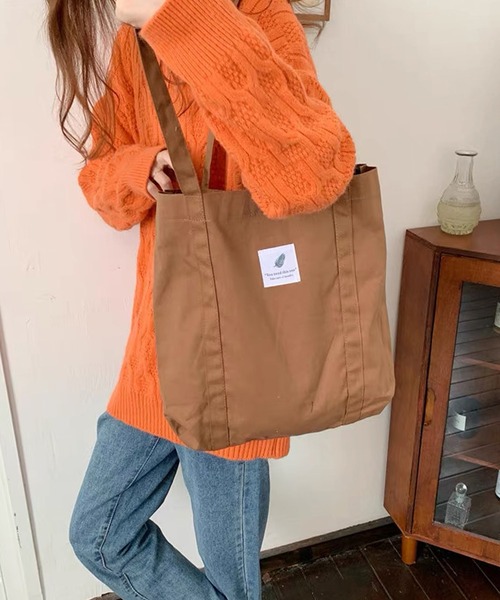 shopnikoniko(ショップニコニコ)の「ロゴワッペン キャンバス トートバッグ(トートバッグ・レディース・ピンク/ブラウン/ブラック/ブルー/パープル/ホワイト・フリー)」の16枚目の写真