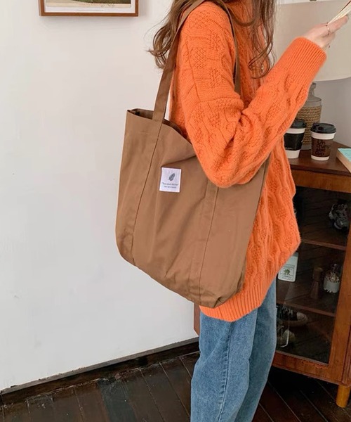 shopnikoniko(ショップニコニコ)の「ロゴワッペン キャンバス トートバッグ(トートバッグ・レディース・ピンク/ブラウン/ブラック/ブルー/パープル/ホワイト・フリー)」の17枚目の写真