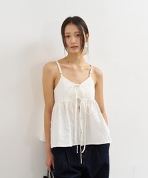 GENERAL IDEA/ジェネラルアイディア textured bubble sleeveless blouse キャミソールビスチェ