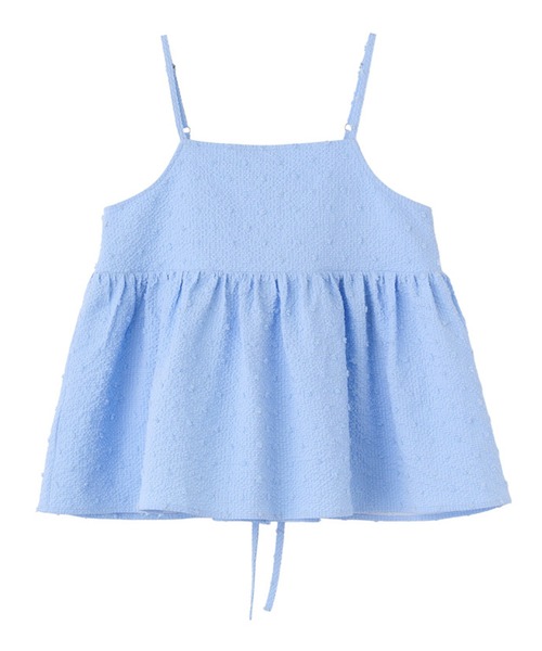 GENERAL IDEA(ジェネラルアイデア)の「GENERAL IDEA/ジェネラルアイディア textured bubble sleeveless blouse キャミソールビスチェ(キャミソール・レディース・ブルー/ホワイト・L/M)」の18枚目の写真